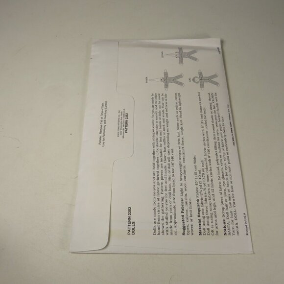 Kwik Sew 2352 Sewing Pattern NEW UNOPENED  Yo Yo Dolls Clown Vintage - Picture 3 of 6